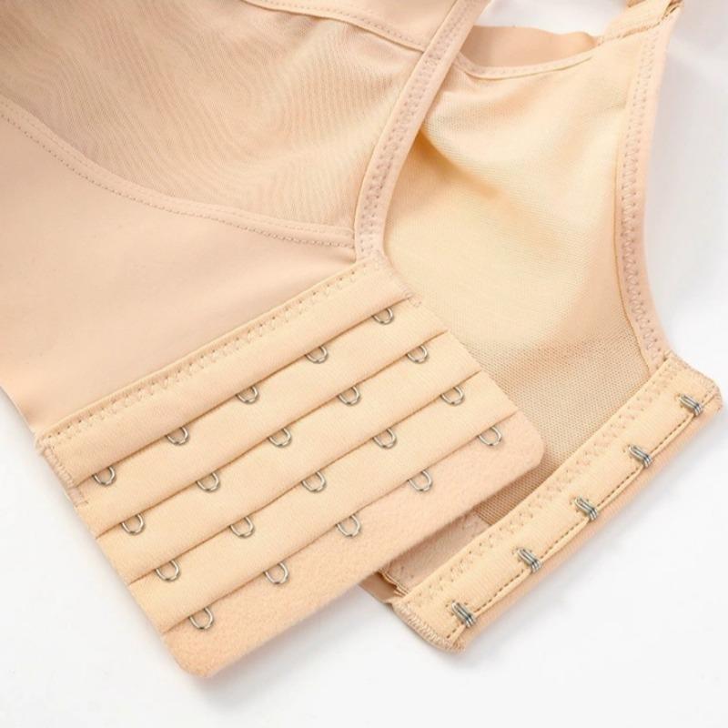 Embroidered Lace Adjustable Bra with Full Cup Soft Underwire Anti-sagging Bra Small Cup Bra for Large Breasts