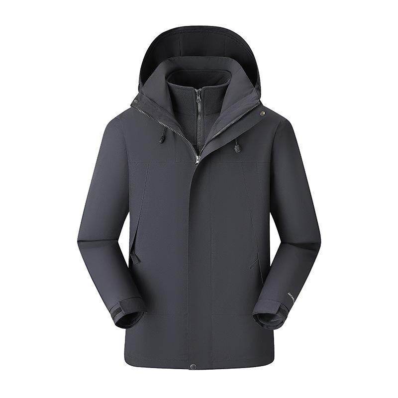 Jesienna i Zimowa Kurtka Damska Trzy w jednym Zdejmowana Podszewka Odporna na Zarysowania Odporna na Zużycie Kurtka Góralska Męski Haft Nadruk