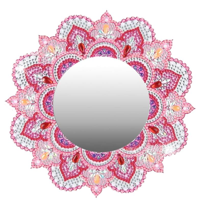 Mandala Crystal Diamond Painting Makeup Mirror Pendant - Special-Shaped DIY Handmade Design, In Stock
