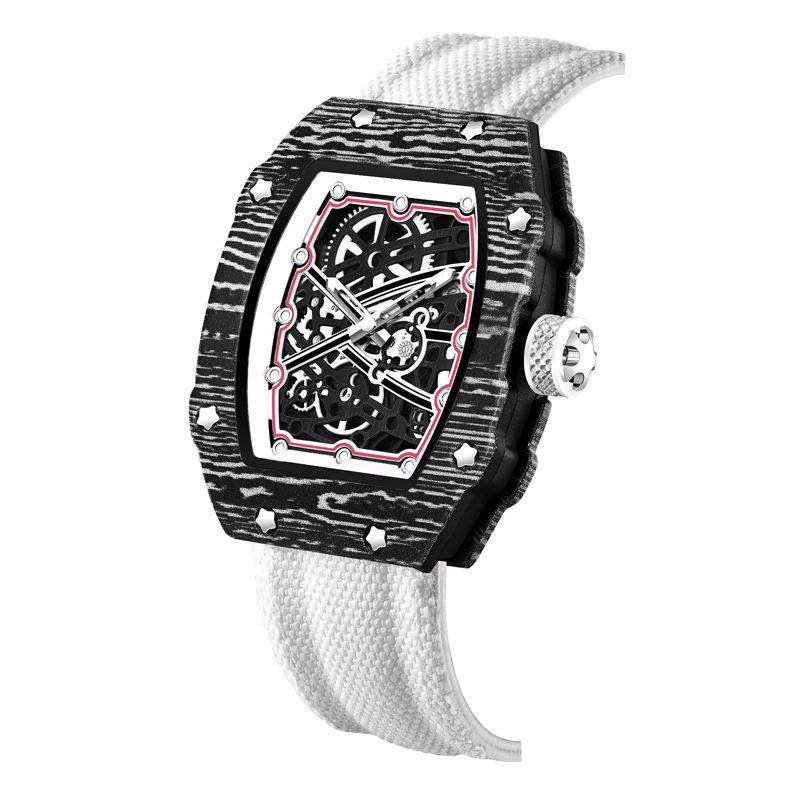 Watch Ultra-thin wine barrel-shaped nylon belt trendy men's watch quartz watch men's watch