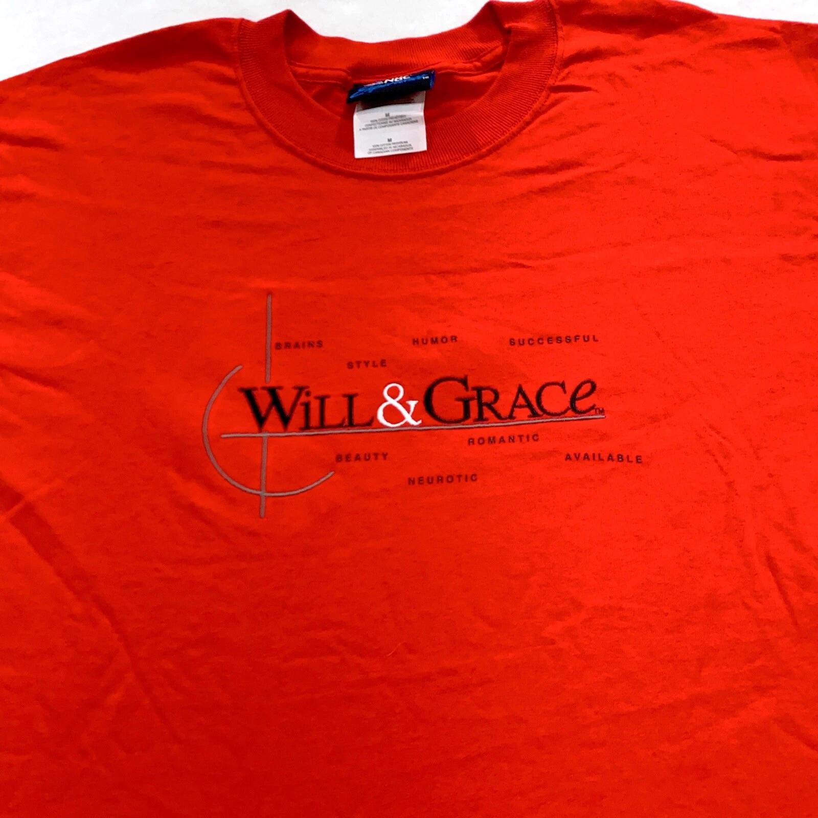 

vintage 90s WILL & GRACE NBC TV SHOW PROMO T-Shirt MEDIUM soft 4XL