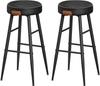 VASAGLE Echo Collection ULBC090B01 Bar Stools, Set of 2, Kitchen Stools, Breakfast Stools, Stitched Faux Leather, 30" High, for Home, Bar