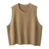 Women's Plus-Size Loose Knitted Vest Outer-Wear for Autumn and Winter Retro Versatile Crew Neck Pullover Sweater Gilet Cardigan