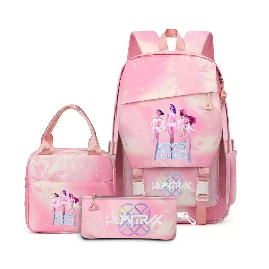 Witch Hunter Three-Piece School Bag Student Large Capacity Backpack Campus School Bag Backpack Insulation Meal Bag Pencil Bag
