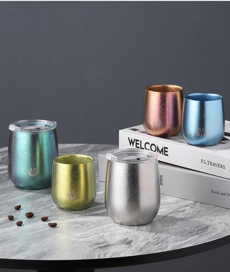 Pure Titanium Double-Layer Coffee Cup: Stylish, Portable, and High-Quality for Home or Outdoor Use.