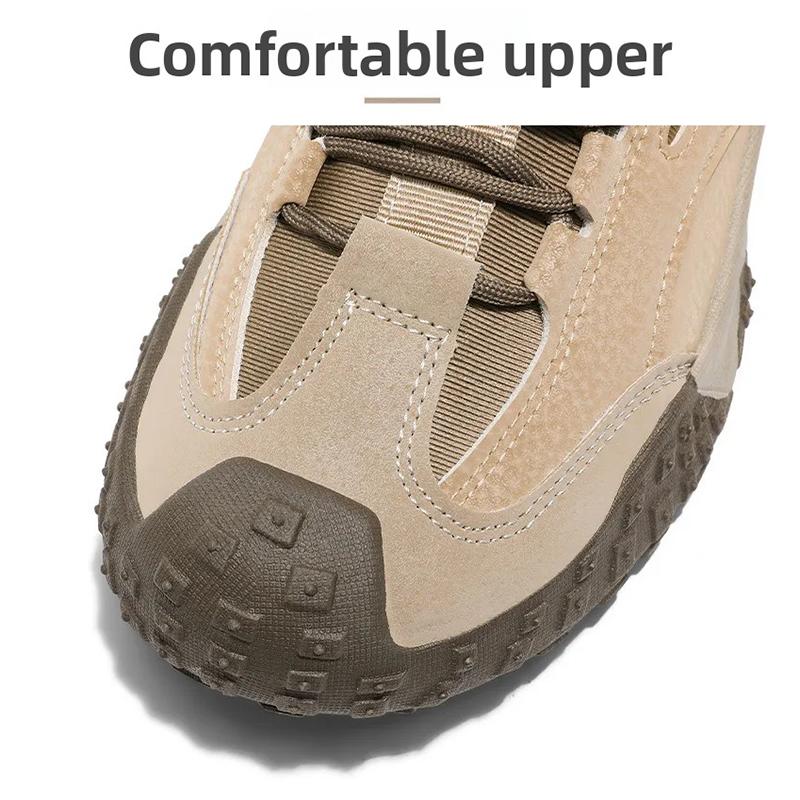 Oulylan Low Top Lace Up Work Shoes Anti Slip Wear Resistant Labor Footwear Casual Lightweight Thick Soled Sneakers for Men