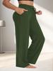 Plus Size Wide-Leg Straight-Leg Casual Pants with Pockets Women's Loose Drawstring Wide-Leg Pants