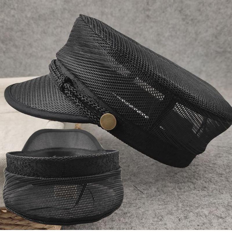 Flat top mesh hat, large head circumference, mencasualfashioncasual small size women s hat, pure color trendy small head circumference adjustable within 54-55cm