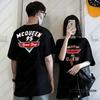 The Car Lightning Mcqueen Print Tshirt For Women Unisex Summer Couple Cartoon Cotton Short Sleeve Tees Round Collar Casual Tops