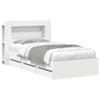 Bed Frame with Storage Space White 75 X 190 Cm Particleboard