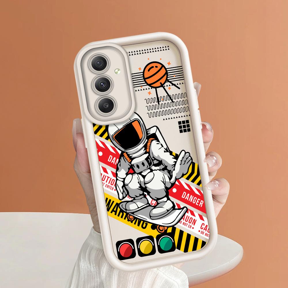 Weiches Silikon-Telefongehäuse mit quadratischem Leiterdruckmuster, vollständige Abdeckung, Kamera, stoßfestes Schutzgummigehäuse für Samsung