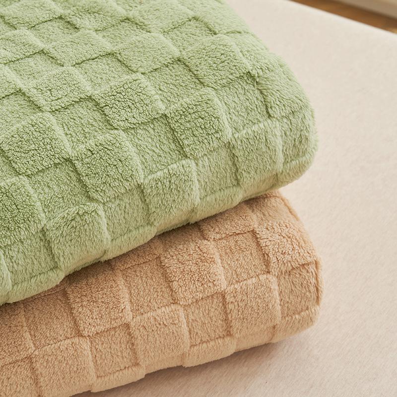 Flannel Waffle Air Conditioning Sofa Blanket - Coral Fleece Throw Gift