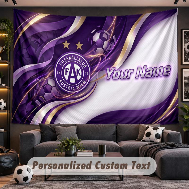 Austria Wien FC Personalized Tapestry Support Custom Name, Wall Art Home Decoration
