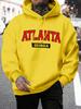 Atlanta Georgia Atlanta Georgia Stampa Felpa da Uomo Harajuku Casual Felpa con Cappuccio Moda Felpa Larga Vintage Top in Pile