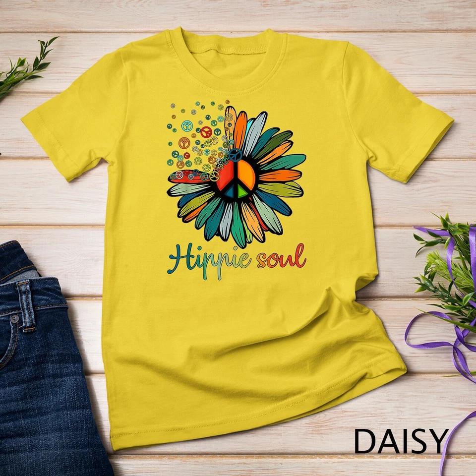 Daisy Peace Sign Hippie Soul Tshirt Flower Lovers Gifts T-Shirt Unisex T-shirt 4