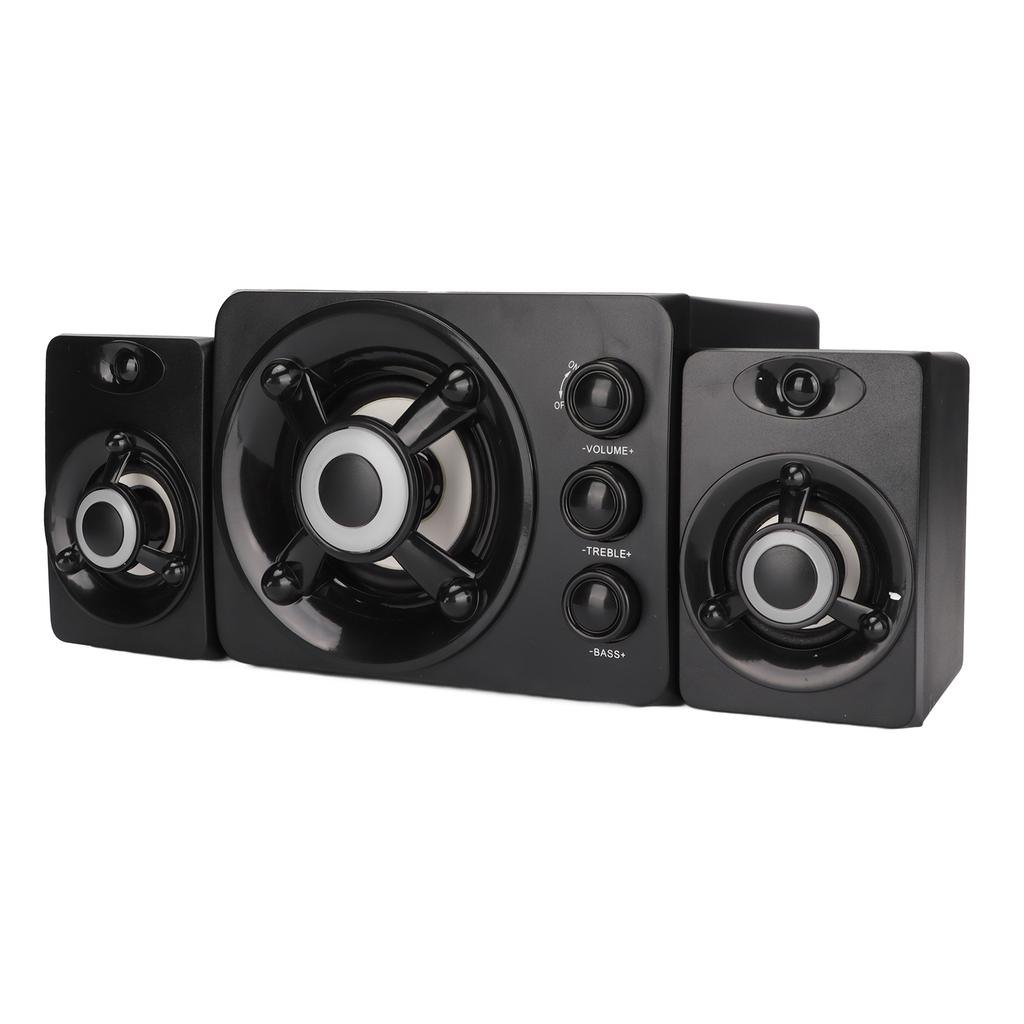 Computer Speaker 2.1 USB Powered Stereo Subwoofer Multimedia Wired Speaker with RGB LED Light for PC Laptop
