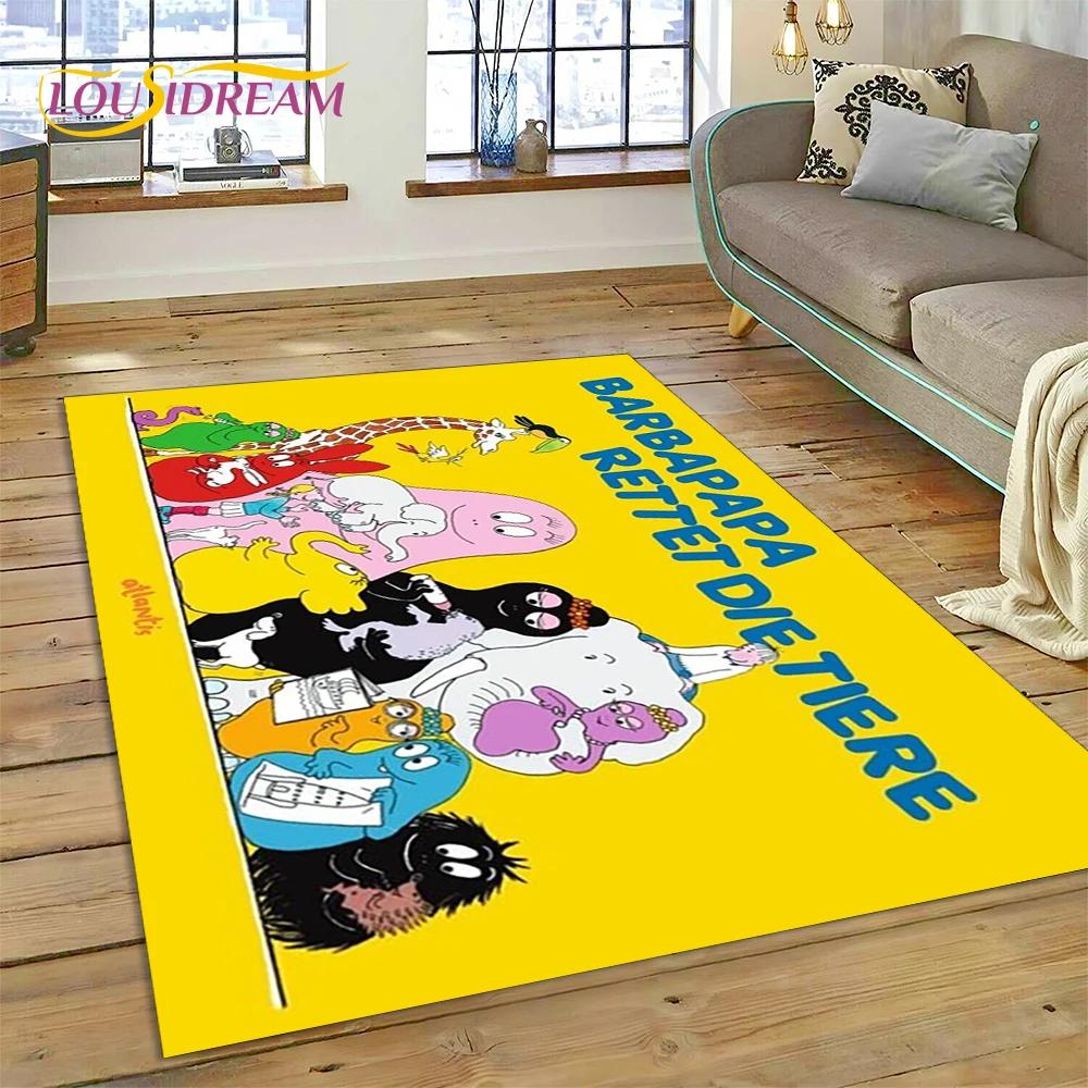 

3D-мультфільм Les Barbapapa Family HD Килимок для домашнього декору у вітальні, спальні, килимок для підлоги, нековзка прикраса для дивана, дитячий подарунок 80*120cm