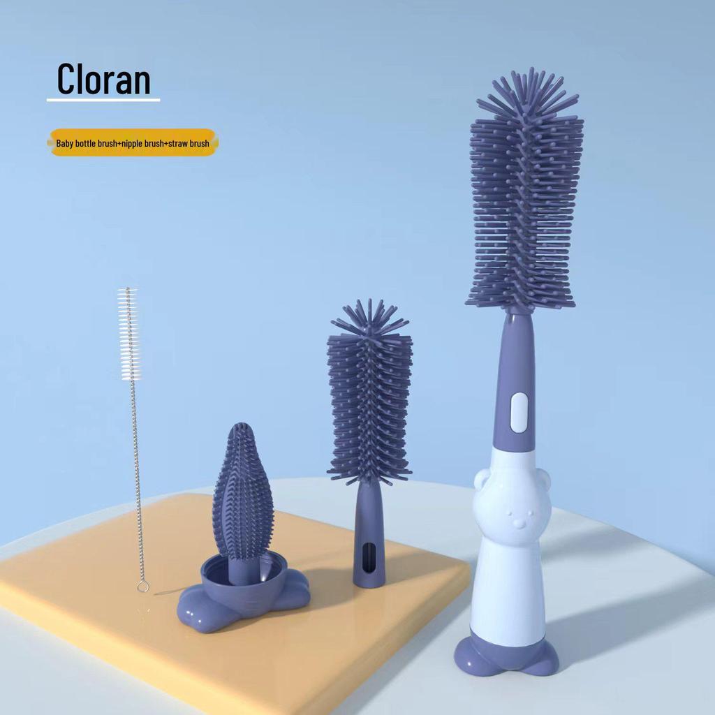 Silicone Baby Bottle & Nipple Cleaning Brush Set