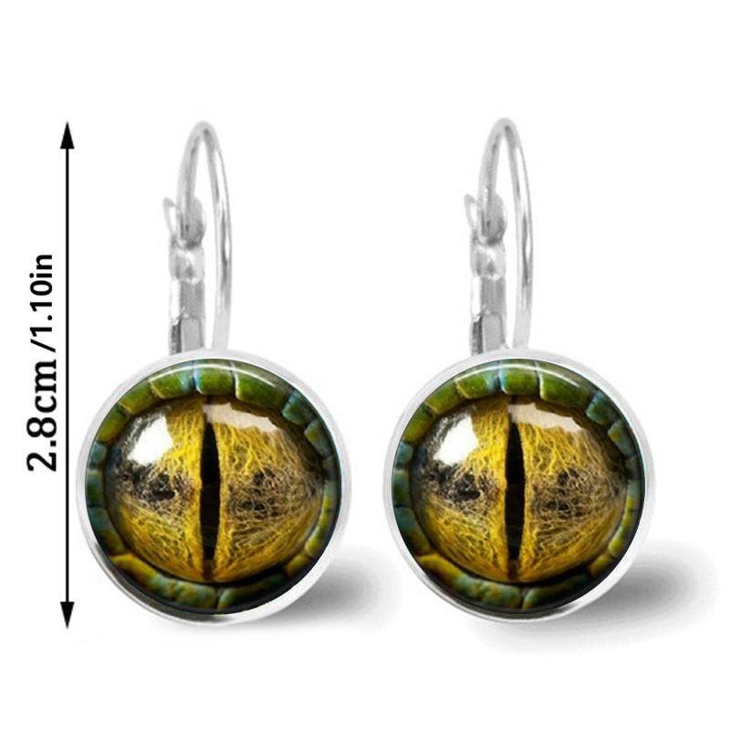 Helle Farbe Glas Cabochon Evil Eye Ohrstecker Modeschmuck Trendy Tier Auge Frauen Charms Französisch Ohrring