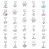 Luxury Pearl Zircon Star Moon Flower Shell Butterfly Pendant Italian Charm Link Fit 9mm Bracelet Stainless Steel DIY Making Gift