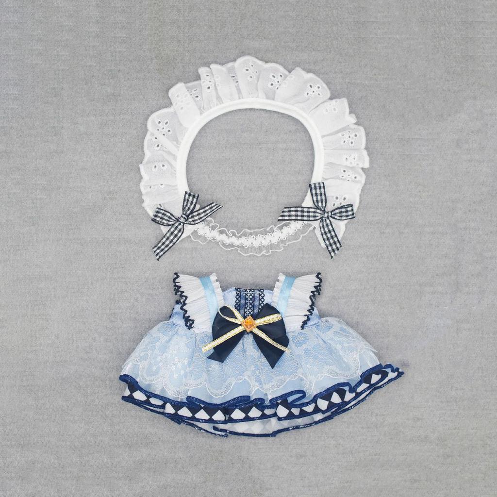 Vestiti per Bambole da 20 cm, Set Carino da Cameriera, Vestito in Peluche di Cotone per Bambole, Costume Kawaii per Peluche da 20 cm, Accessori Fatti a Mano per Bambole