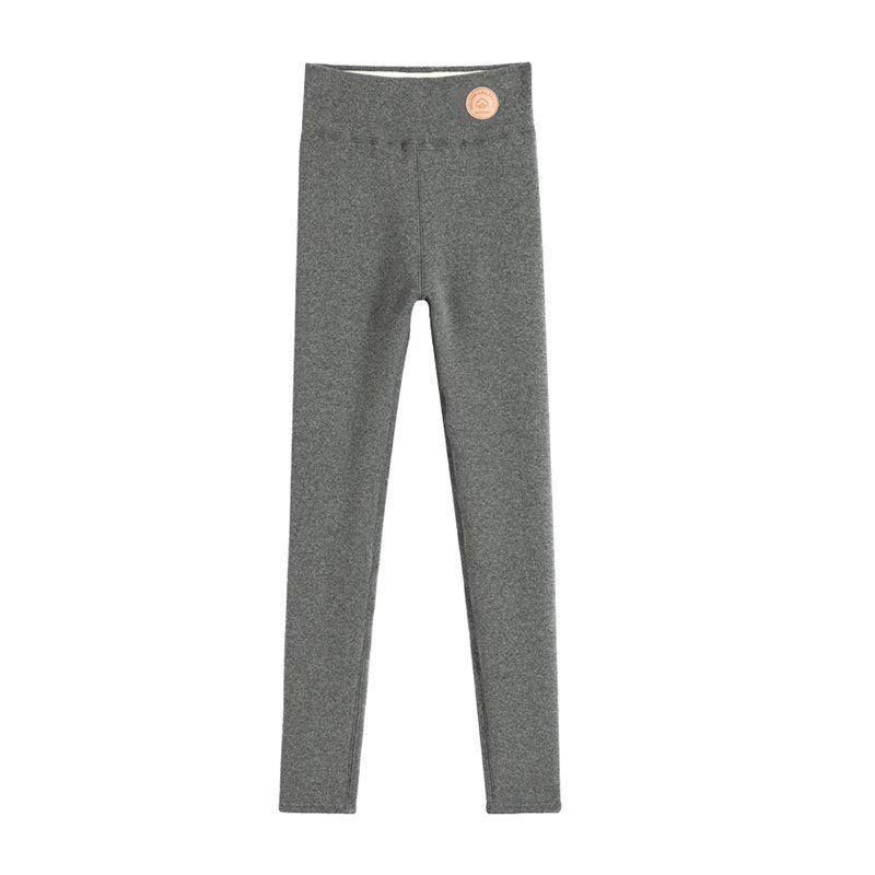 High Waist Fleece-Lined Grey Lambswool Leggings - Thick, Warm & Slimming for Autumn/Winter 2025
