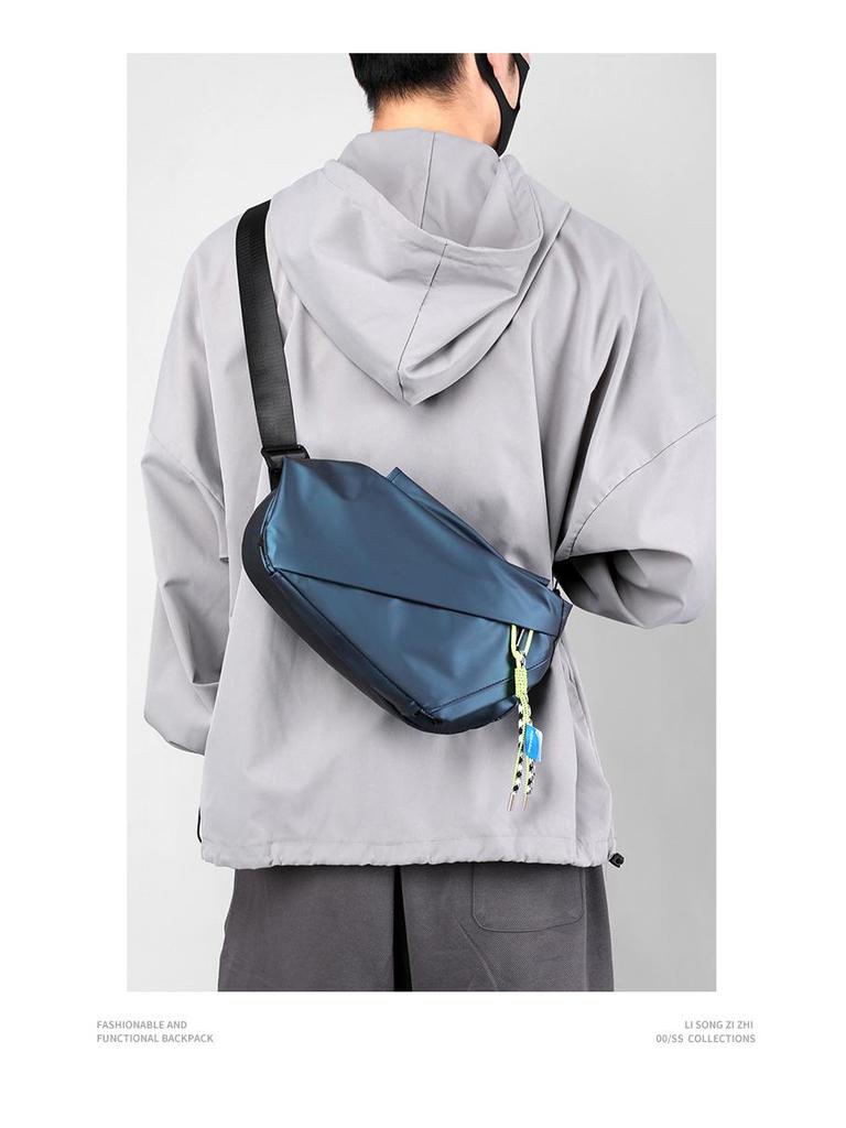 Men's Trendy Crossbody Motorcycle Bag - Multifunctional Sport Riding Messenger/Shoulder Waist Bag (Lightweight)