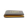 Fendi Logo Print Short Double Fold Calfskin Wallet Men Wallet Black Yellow 7M0169ADM8F0R2A