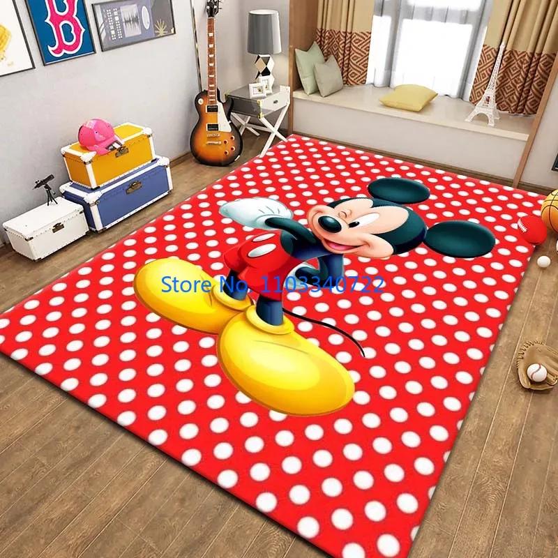 Mickey Minnie Area Mat, Cute Cartoon Rug Carpets 120x160cm Decor for Living Room Children's Bedroom Sofa Bathroom Kids Floor Mat