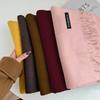 New Winter Scarf Women Cashmere Warm Solid Pashmina Blanket Wraps Female Thick Soft Bufanda Big Tassel Shawl Long Poncho Echarpe