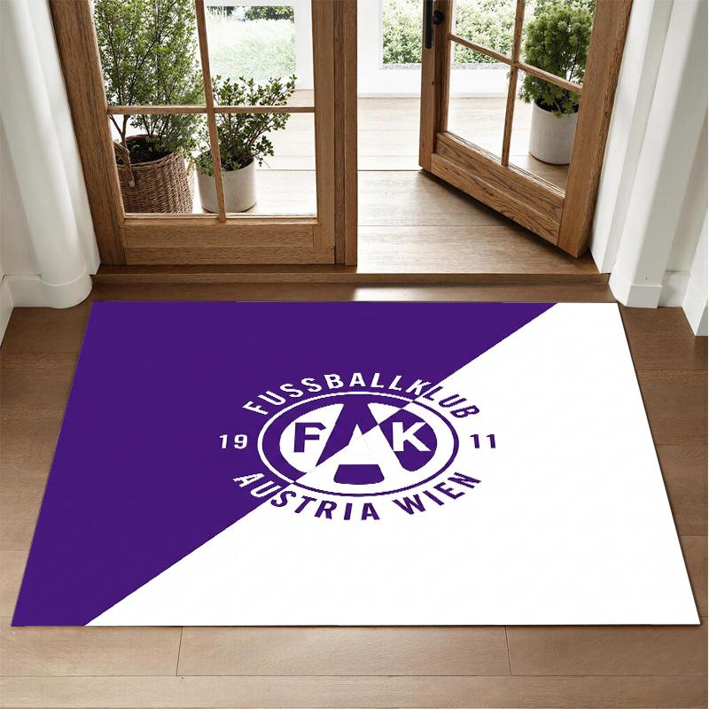 Austria Wien FC Design Crystal Velvet Rug Soft Decorative Mat for Bedroom Entrance