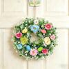 Plastic Easter Decoration Wreath Simulated Plant Spring Floral Wreath  Garden Yard