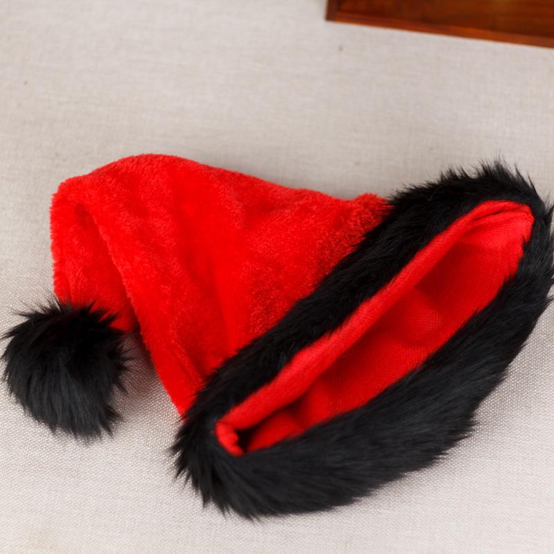 Christmas Santa Hat For Adults Xmas Holiday Hats Unisex Velvet Red Classic Fur Comfort  Year Festive Party Supplies