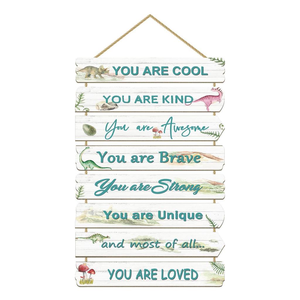 Teen Girl's Motivational Wooden Hanging Sign - Princess, Butterfly, Rainbow Design