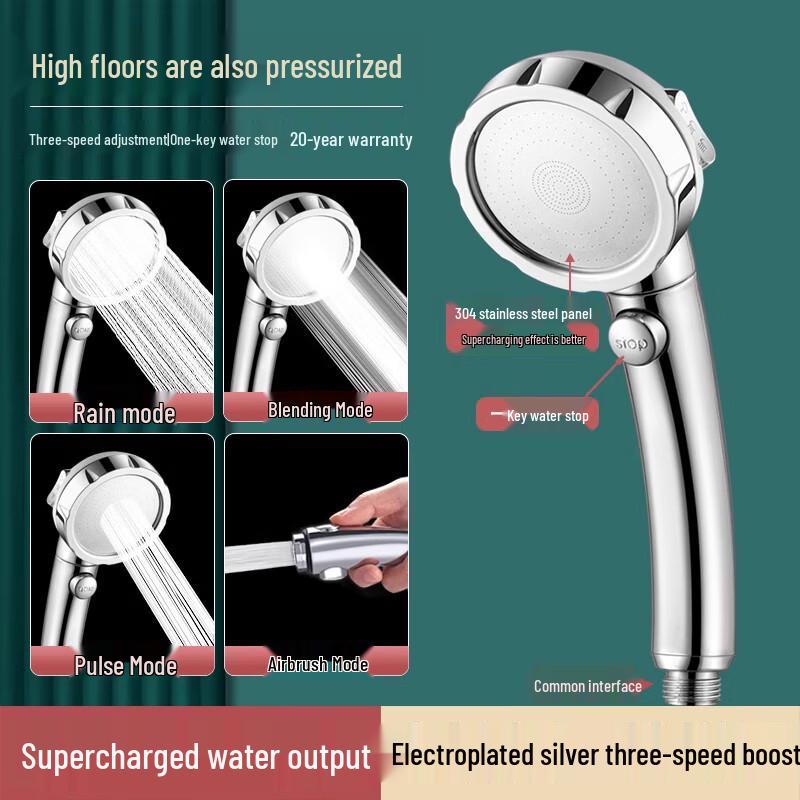 ZISIZ High-Pressure Adjustable Shower Head