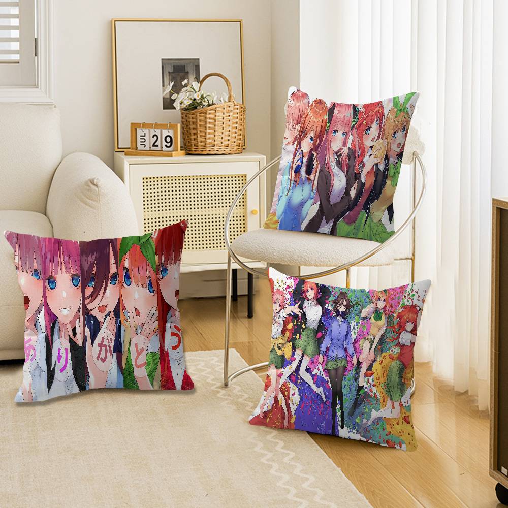 Anime The Quintessential Quintuplets Pillow Gift Home Office Decoration Bedroom Sofa Car Cushion Cover case 45x45