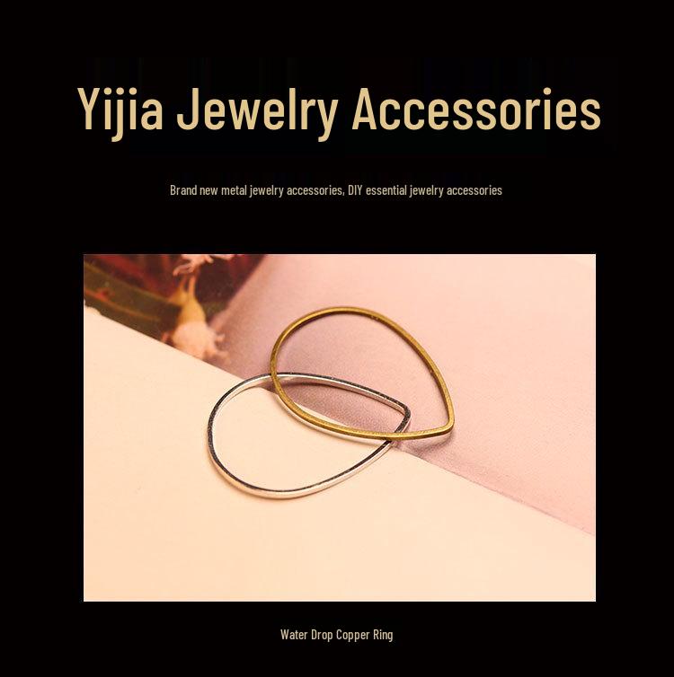 DIY Water Drop Copper Ring & Geometric Earring Accessories - In Stock