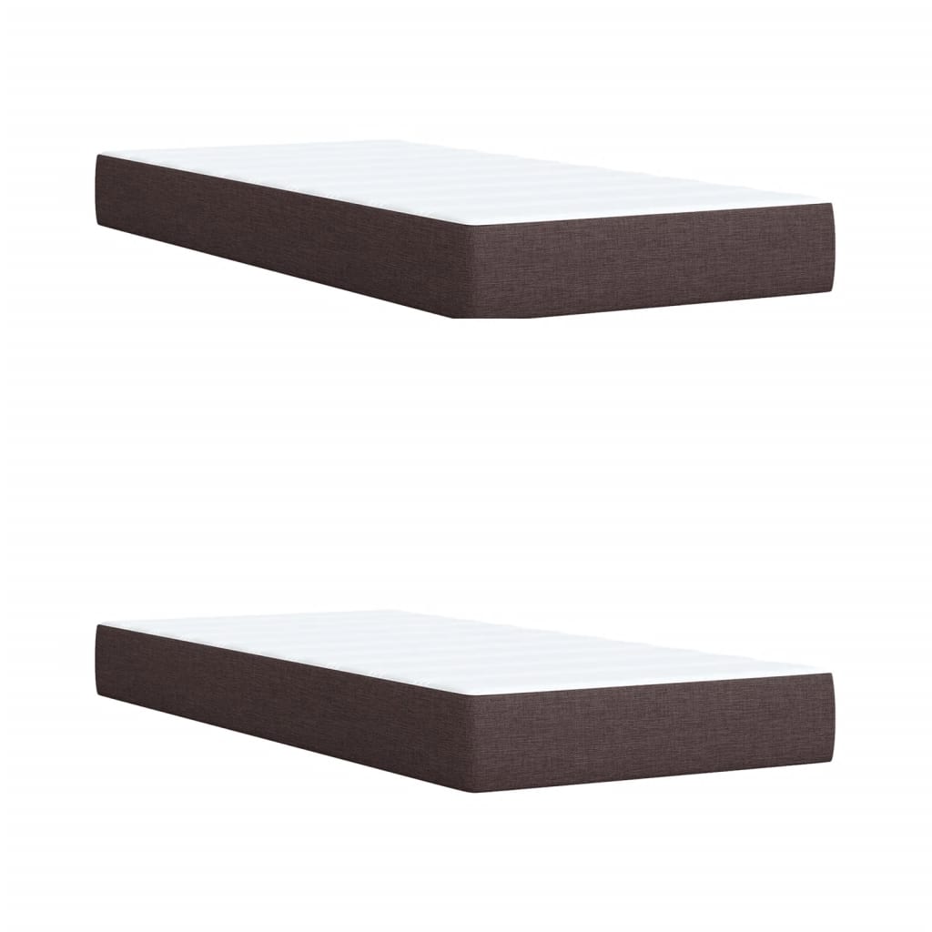 Box Spring Bed with Mattress Dark Brown 200x200 Cm Fabric