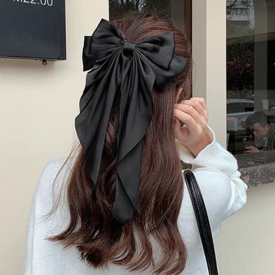 Hairpin Bright Color Large Bow Decor Hair Clip Women Lightweight Hair Accessories Daily Party Wedding Use