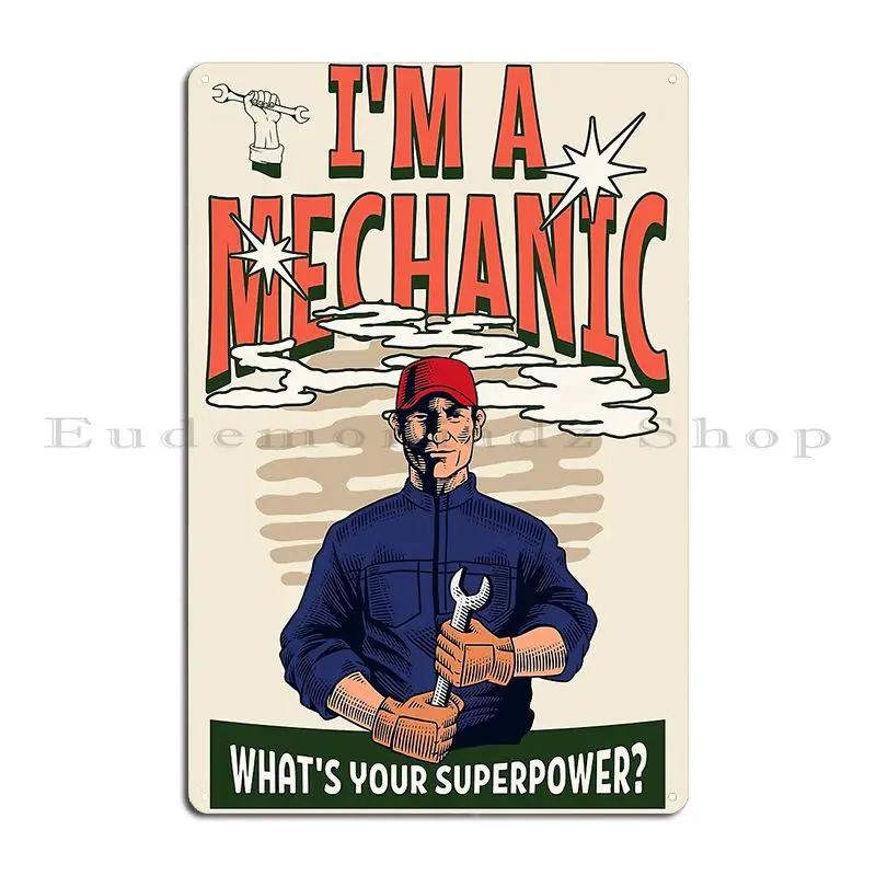 Mürrisch Unterschätze Niemals Einen Alten Mann Mit Mechanikerfähigkeiten Mechaniker Öl Spritzer Ist Mann Glitzer Metallschild Blechschild Poster