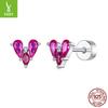 Exquisite Rose Red Love Stud Earrings Women'S Fashion Trend S925 Sterling Silver Stud Earrings