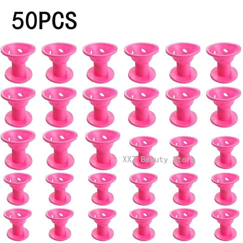 Magic Hair Care Rollers Set -10/20/100PCS Soft Silicone Hair Curler No Heat No Clip DIY Curling Styling Tool For Beautiful Curls