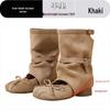 Ballet Style Women's Ruched Short Boots with Thick Sole - New for Summer 2026, Height Increasing 8CM Trendy Western Sandals.