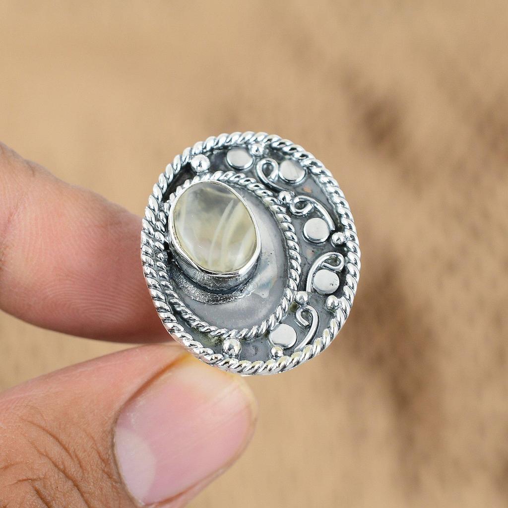 925 Silver Oval Botswana Agate Gemstone Anniversary Birthday Unique Wife Ring