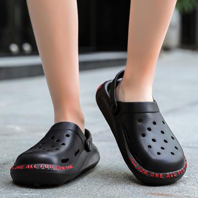 Hausschuhe Sommer Lochschuhe Gummi Herren EVA Gartenschuhe Schwarz Strand Flach Herren Sandalen Unisex Hausschuhe Zapatillas Hombre