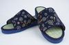 folding sandals with a Japanese Indigo-dyed Japanese-made pattern, "Friendly Medaka" (Large)