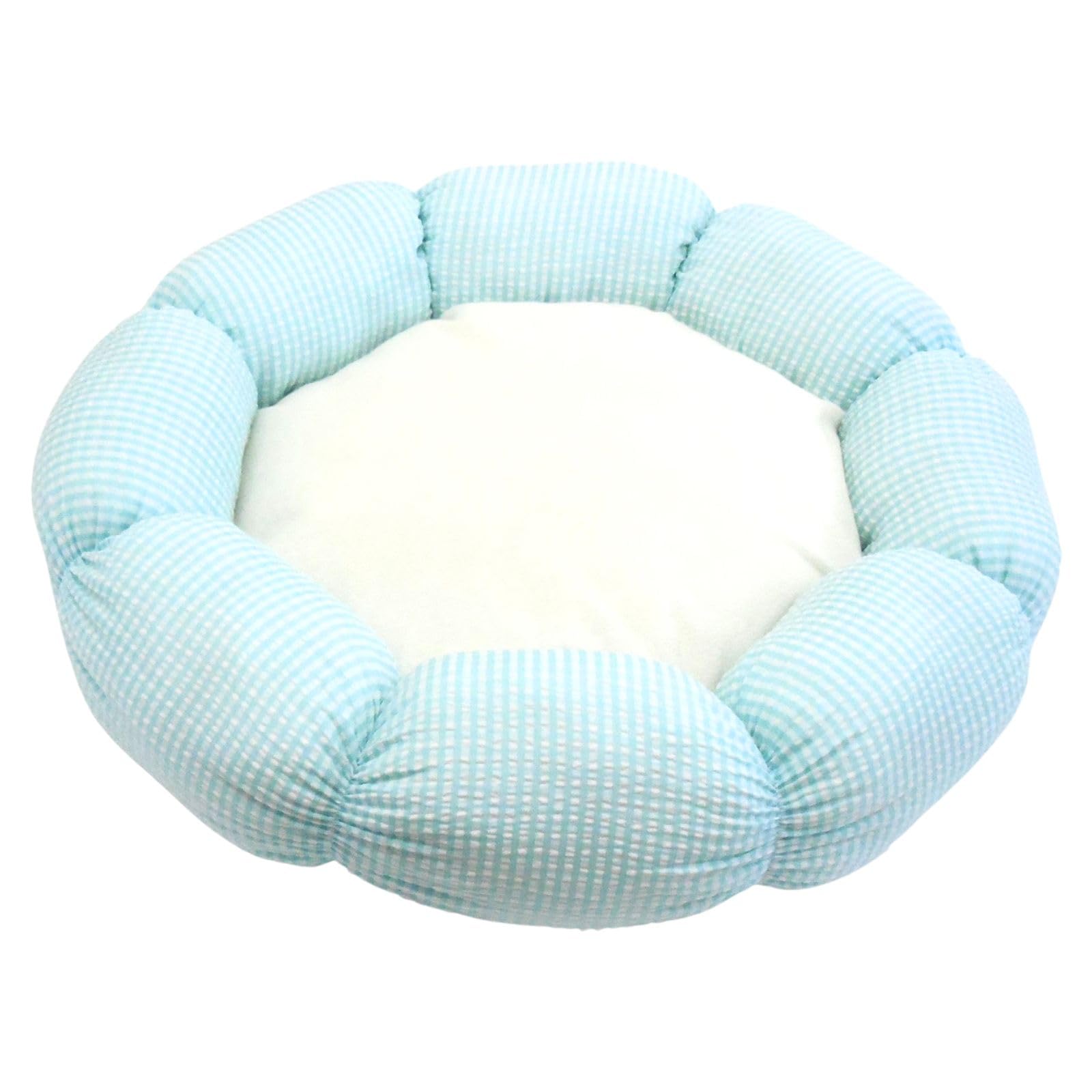 

STYRIA Pet Cute Pile Pet Soft and Cooling Chin Rest Cushion for Small Dogs Dog/Cat Bed, Flower-Shaped Bed, Washable, Spring/Summer, Round, (Blue) синий