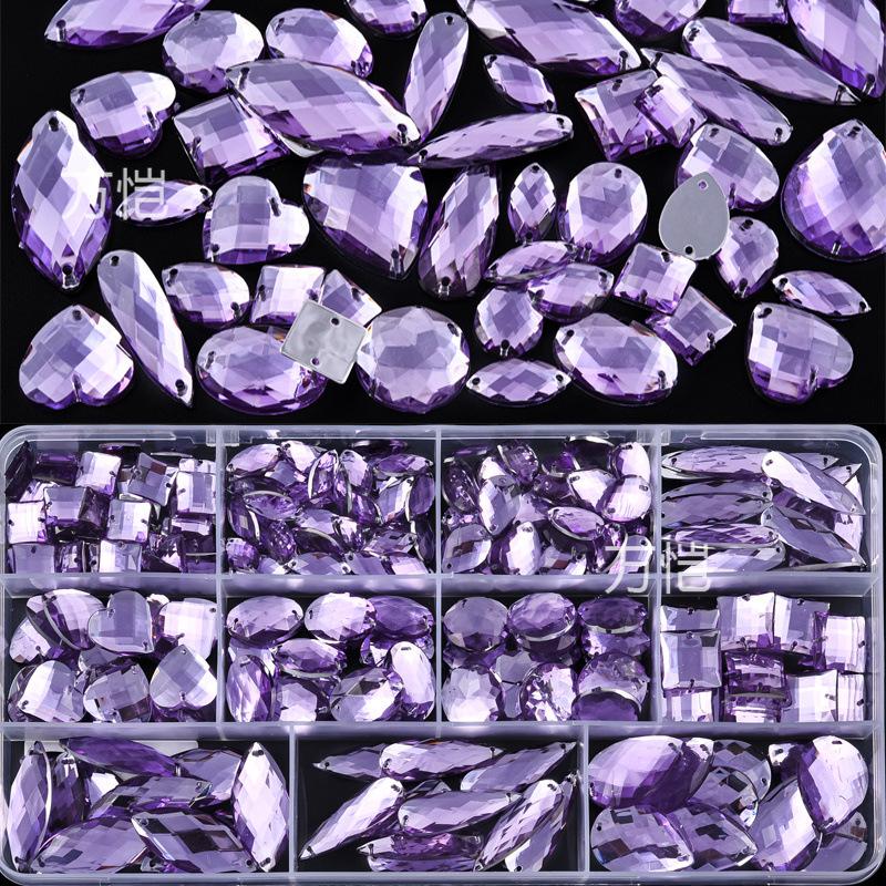 Mixed Shape Imitation Table Double Hole Mesh Hand Seam Drill Acrylic Drill, Special-Shaped Drill Diy Accessorie Flat Bottom Drill Beauty Sticker Drill