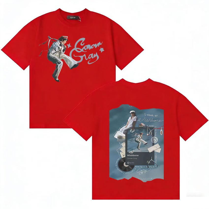 

Conan Gray Wishbone World Tour 2026 Hip Hop Graphic album Tee Unisex Women fashion Oversized Tshirts short sleeved Casual Tshirts S
