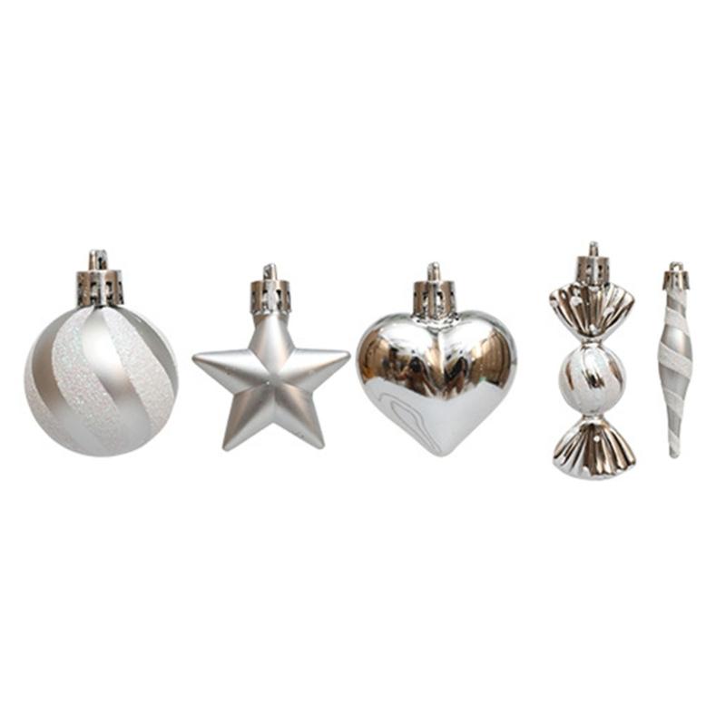 Christmas Tree Decoration Set Holiday Baubles Shatterproof Christmas Tree Decorations Assorted Color Pendant